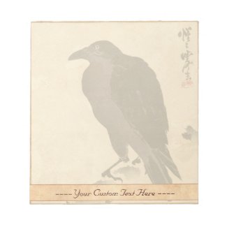 Kawanabe Kyōsai Crow Resting on Wood Trunk art Note Pads
