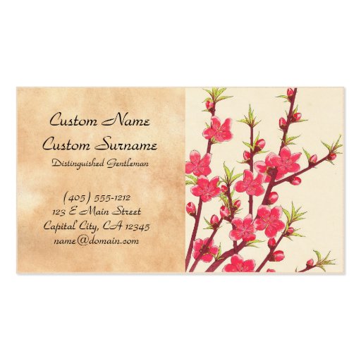 Kawarazaki Shodo Floral Calendar of Japan Cherry Business Card Templates (front side)