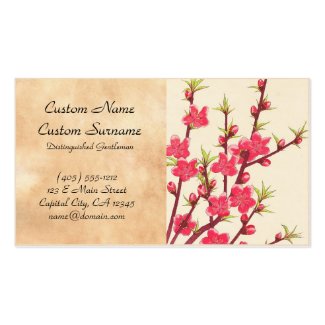 Kawarazaki Shodo Floral Calendar of Japan Cherry Business Card Templates