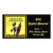 Kayak A Quiet Paddle Waves Customized Photo Card