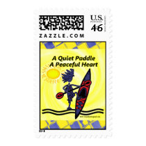 Kayak A Quiet Paddle Waves Postage