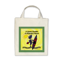 Kayak A Quiet Paddle Waves Tote Bags