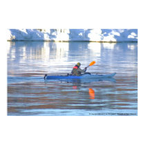 KAYAK BLUE ON WATER posters