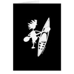 Kayak Canoe Joyful Silhouette Greeting Cards