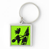 Kayak Canoe Joyful Silhouette Key Chains