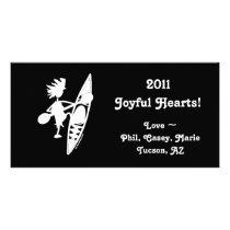Kayak Canoe Joyful Silhouette Custom Photo Card