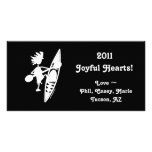 Kayak Canoe Joyful Silhouette Custom Photo Card