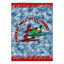 Kayak Canoe - Paddles Well With Others Greeting Cards