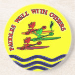 Kayak Canoe - Paddles Well With Others coasters