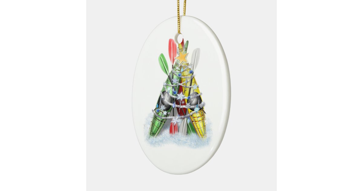 kayak christmas tree ceramic ornament zazzle kayak christmas tree ceramic ornament zazzle