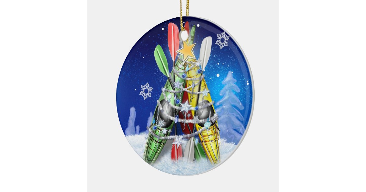 kayak christmas tree ceramic ornament zazzle kayak christmas tree ceramic ornament zazzle