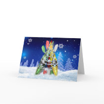 Kayak Christmas Tree - Greeting Card