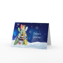 Kayak Christmas Tree - Greeting Card