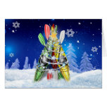 Kayak Christmas Tree - Greeting Card