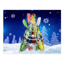Kayak Christmas Tree - Postcard