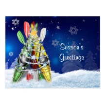 Kayak Christmas Tree - Postcard
