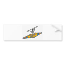Kayak Hippie Bones Bumper Sticker