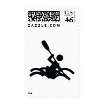 kayak icon postage stamp