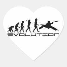 Kayak Kayaking Water Sport Evolution Art Heart Stickers