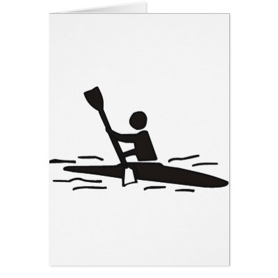Kayak Outline Greeting Card by cleveland skyline outline. Kayak Outline Greeting Card by
