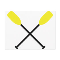 kayak paddles crossed postcards