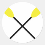 kayak paddles crossed round sticker