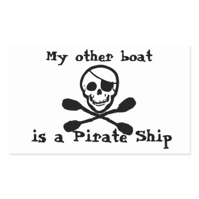 Kayak Pirate Ship Sticker