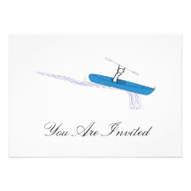 Kayaker on the water custom invitations