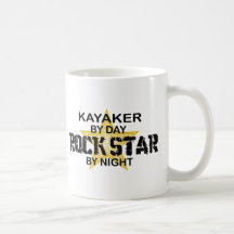 Kayaker Rock Star by Night Coffee Mugs