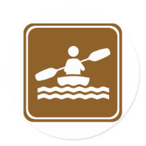 Kayaking Highway Sign stickers by wesleyowns Kayaking Highway Sign stickers