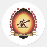 Kayaking Mandorla Round Sticker