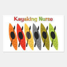 Kayaking Nurse T-Shirts and Gifts Rectangular Stickers