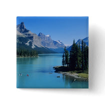 Kayaking on Maligne Lake at Spirit Island Pinback Button