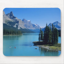 Kayaking on Maligne Lake at Spirit Island Mousepads