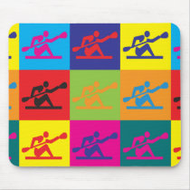 Kayaking Pop Art mousepads