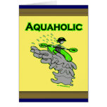 Kayaking Whitewater Silhouette Greeting Cards