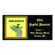 Kayaking Whitewater Silhouette Photo Card