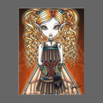 "Kayla" Steampunk Fairy Close Up Postcard