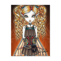 "Kayla" Steampunk Fairy Close Up Postcard by mykajelina "Kayla" Steampunk Fairy Close Up Postcard