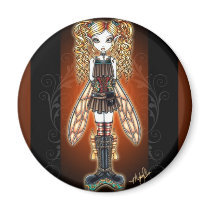 "Kayla" Steampunk Fairy Magnet by mykajelina "Kayla" Steampunk Fairy Magnet