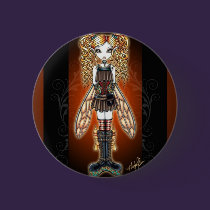 "Kayla" Steampunk Fairy Pinback Button