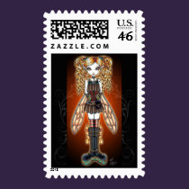 "Kayla" Steampunk Fairy Postage Stamps stamps
