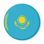 Kazakhstan Fisheye Flag Magnet
