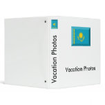 Kazakhstan Flag Jewel 3 Ring Binders