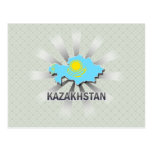 Kazakhstan Flag Map 2.0 Post Card