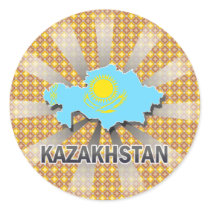 Kazakhstan Flag Map 2.0 Stickers
