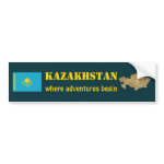 Kazakhstan Flag Map Text Bumper Sticker