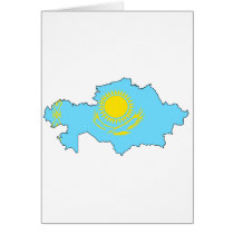 Kazakhstan flag map cards