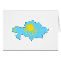 Kazakhstan flag map cards