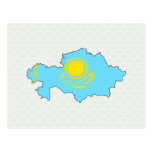 Kazakhstan Flag Map full size Post Card